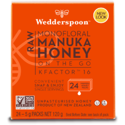 Wedderspoon Miere De Manuka KFactor 16 RAW - 24 plicuri x 5g