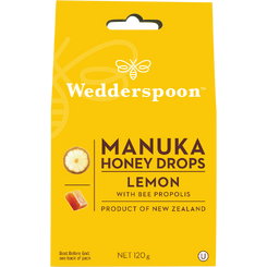 Wedderspoon Bomboane (Dropsuri) cu Miere de Manuka, Lamaie si Propolis 120g