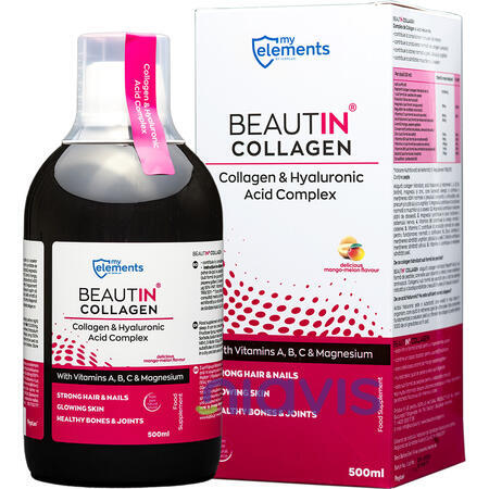 my elements Beautin Colagen lichid cu Mango si Pepene Galben + Magneziu 500 ml