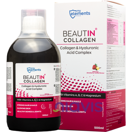 my elements Beautin Colagen lichid cu Capsuni si Vanilie + Magneziu 500ml