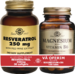 Solgar Pachet Resveratrol 250mg 30cps + Magnesium cu B6 100 tablete CADOU