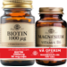 Solgar Pachet Biotin 1000mcg 50 capsule vegetale + Magnesium cu B6 100 tablete CADOU