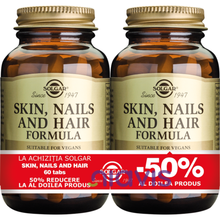 Solgar Skin Nails and Hair Formula 60 tablete PACHET 1+1-50%