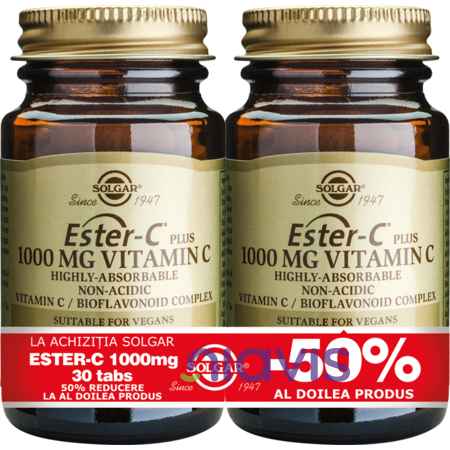 Solgar Ester-C 1000mg 30 tablete PACHET 1+1-50%