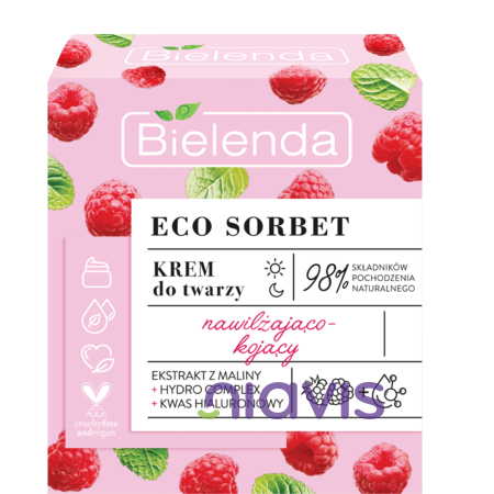 Bielenda ECO SORBET Crema de Fata Hidratanta si Calmanta cu Extract de Zmeura 50ml