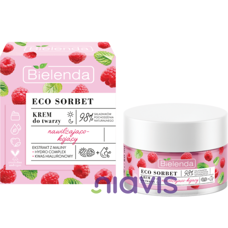 Bielenda ECO SORBET Crema de Fata Hidratanta si Calmanta cu Extract de Zmeura 50ml