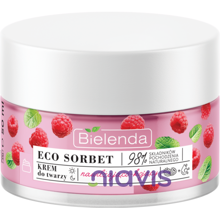 Bielenda ECO SORBET Crema de Fata Hidratanta si Calmanta cu Extract de Zmeura 50ml