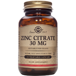 Solgar ZINC CITRATE 30mg veg. caps 100s