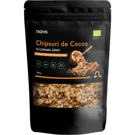 Niavis Chipsuri de Cocos cu Caramel Sarat Ecologice/BIO 100g