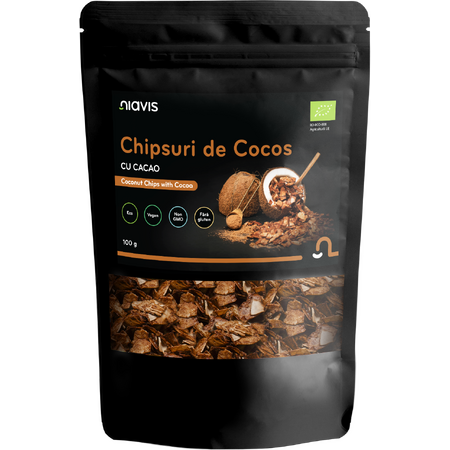 Niavis Chipsuri de Cocos cu Cacao Ecologice/Bio 100g