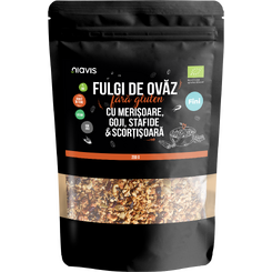 Fulgi de Ovaz Fini Fara Gluten cu Merisoare, Goji, Stafide si Scortisoara Ecologici/Bio 200g