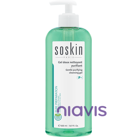 SOSKIN Gel de Curatare Purificator cu Extract de Castravete pentru Ten Mixt si Gras 500ml