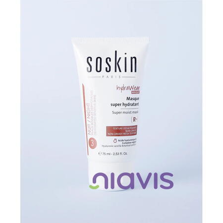 SOSKIN HYDRAWEAR Masca de Fata Hidratanta de Noapte cu Acid Hialuronic  75ml