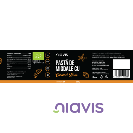 Niavis Pasta de Migdale cu Caramel Sarat Ecologica/BIO 200g