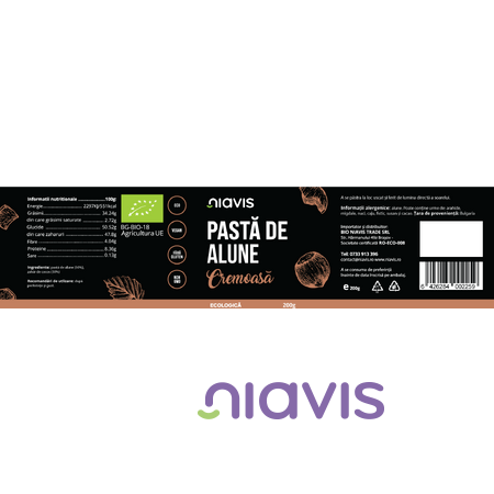 Niavis Pasta de Alune Cremoasa Ecologica/BIO 200g