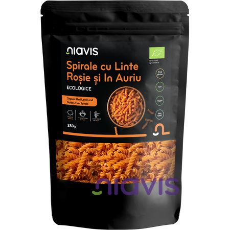 Niavis Spirale cu Linte Rosie si In Auriu Ecologice/BIO 250g