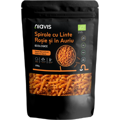Spirale cu Linte Rosie si In Auriu Ecologice/BIO 250g