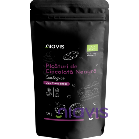 Niavis Picaturi de Ciocolata Neagra Ecologice/BIO 125g