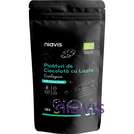 Niavis Picaturi de Ciocolata cu Lapte Ecologice/BIO 125g