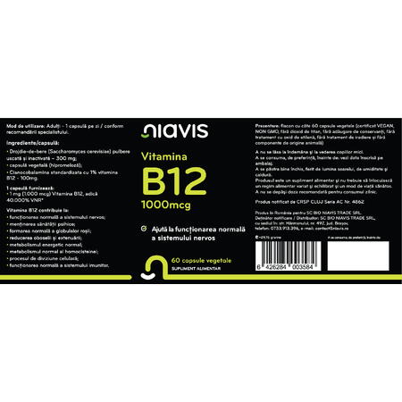 Niavis Vitamina B12 1000mcg 60cps