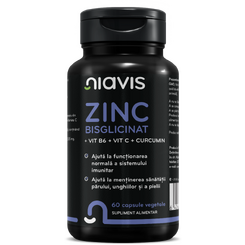 Magazin naturist: Producator / Distribuitor de produse naturiste, Niavis ZINC Bisglicinat + Vit B6 + Vit C + Curcumin 60 cps, 6 , Niavis