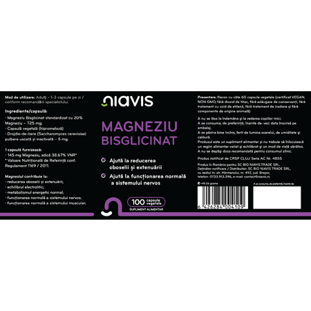 Niavis Magneziu Bisglicinat 100 cps