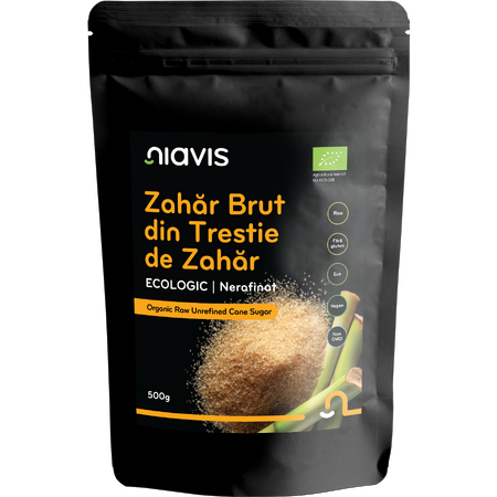 Niavis Zahar Brut din Trestie de Zahar Ecologic/BIO 500g