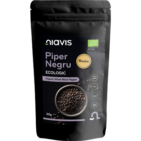 Niavis Piper Negru Boabe Ecologic/Bio 50g