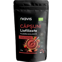 Magazin naturist: Producator / Distribuitor de produse naturiste, Niavis Capsuni Liofilizate Pulbere Ecologica/BIO 50g, 12 , Niavis