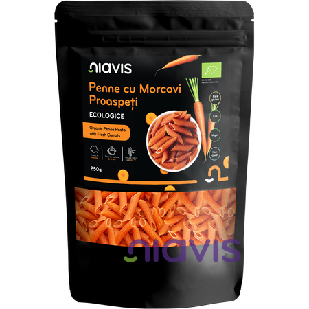 Niavis Penne cu Morcovi Proaspeti Ecologice 250g