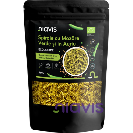Niavis Spirale cu Mazare Verde si In Auriu Ecologice 250g