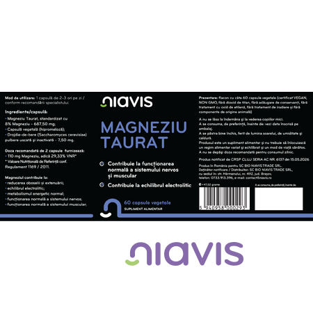 Niavis Magneziu Taurat 60cps