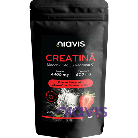 Niavis Creatina Monohidrata cu Vitamina C - Gust de Capsuni 200g